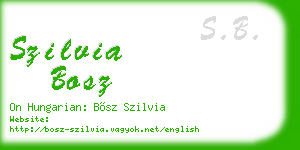 szilvia bosz business card